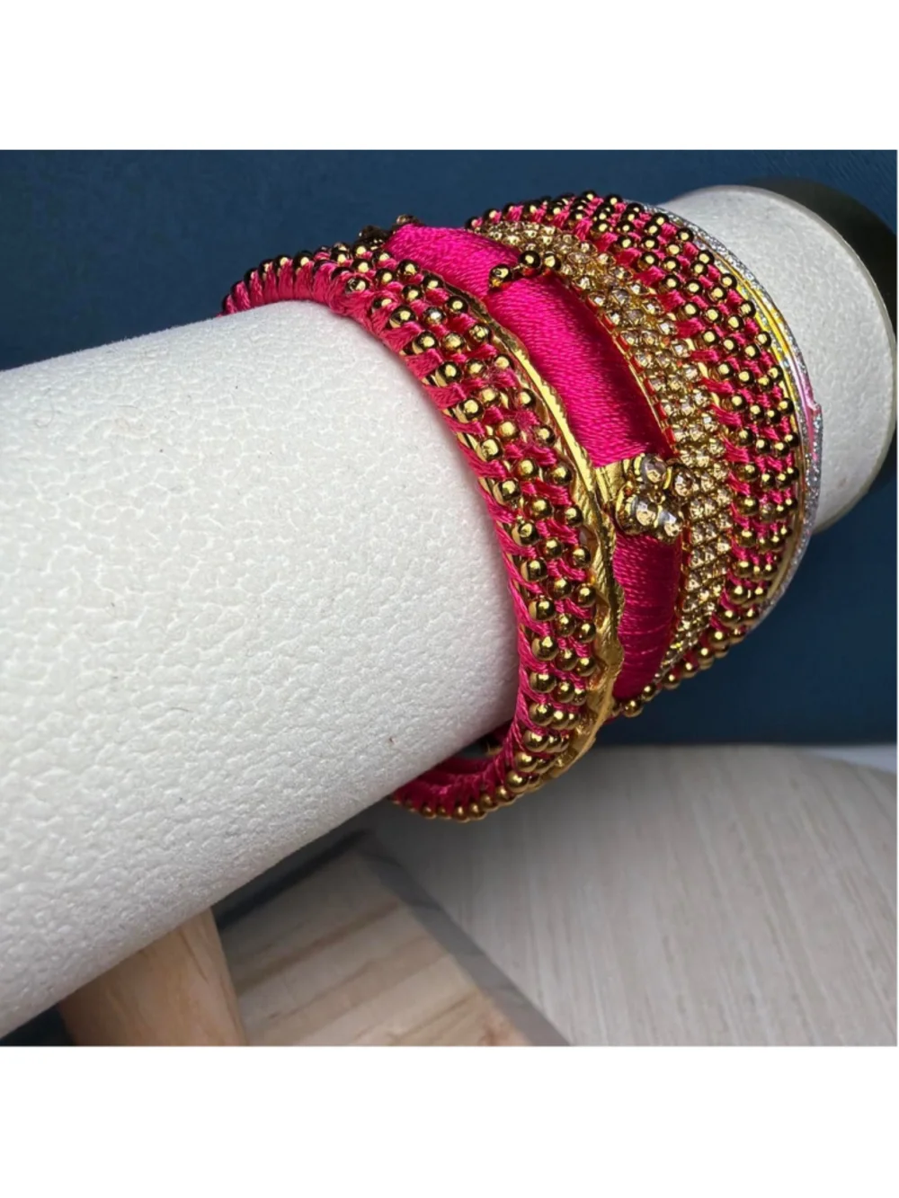 Pink and gold children's bangles set